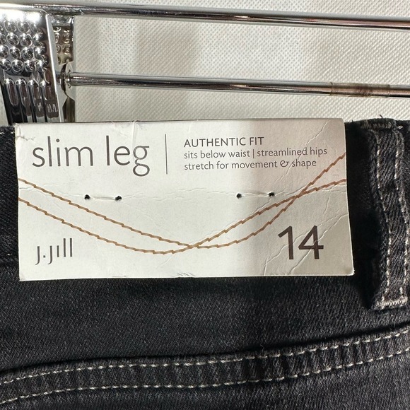 J. Jill Authentic Fit Slim Leg Stretch Mid Rise Black Wash Jeans Size 14 - Picture 6 of 9